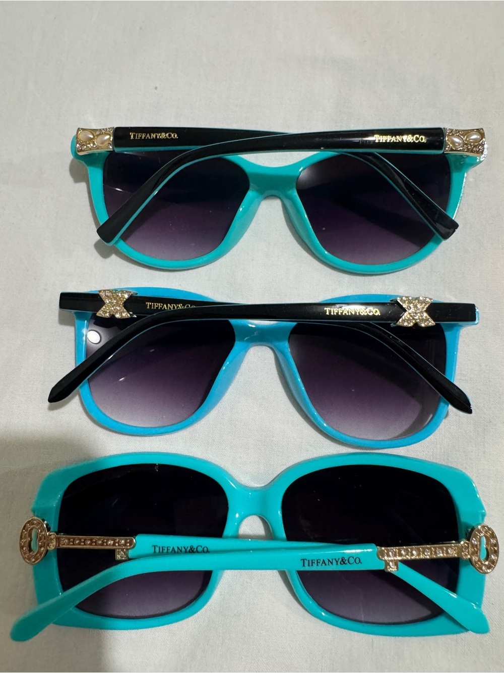 3x Tiffany&Co. Turquoise Sunglasses with Gold Accents! Women’s collection